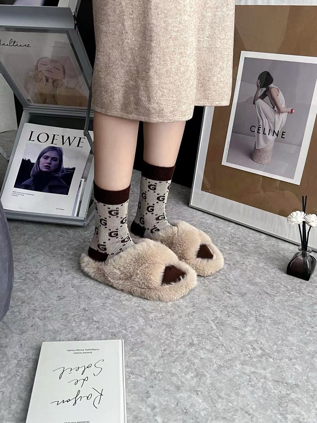 配包装【一盒四双】Gucci古奇高版本 ～好看到爆炸gucci 袜子🔥羊绒袜，超软糯🔥🔥潮人必不能少的g