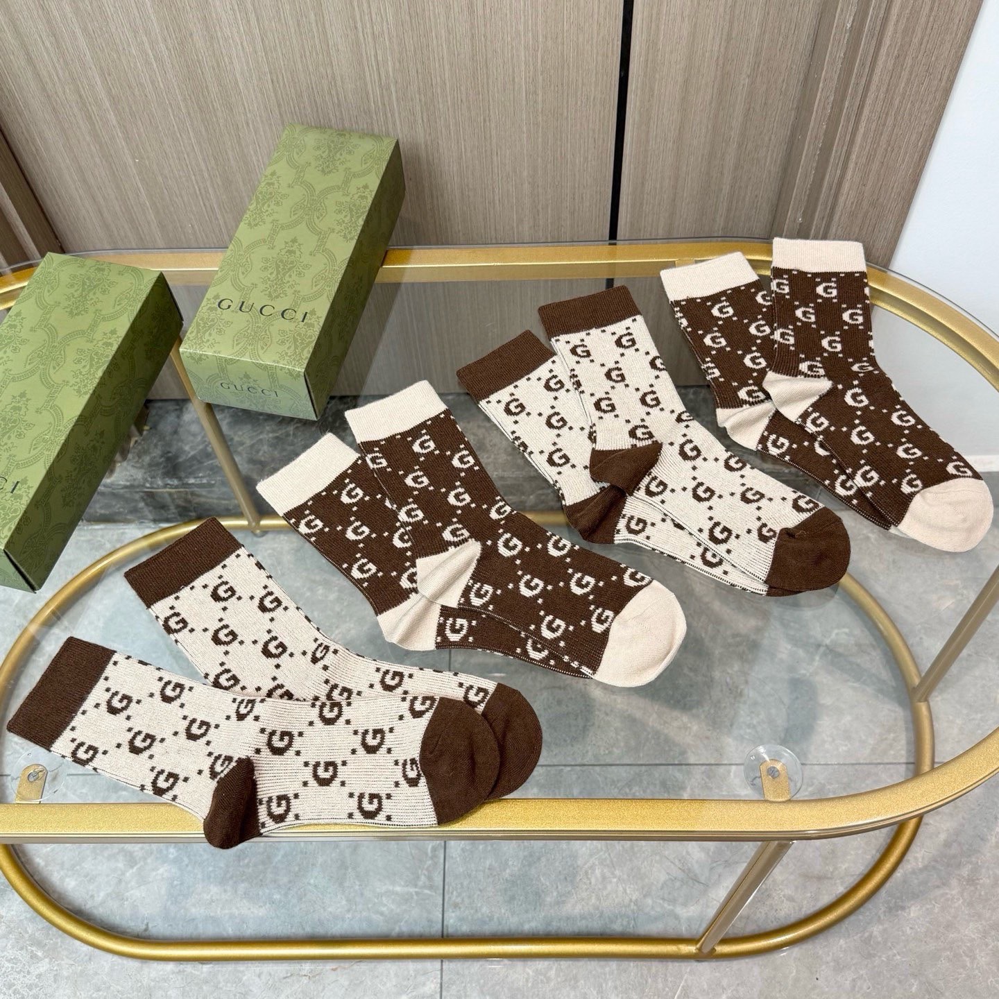 配包装【一盒四双】Gucci古奇高版本 ～好看到爆炸gucci 袜子🔥羊绒袜，超软糯🔥🔥潮人必不能少的g