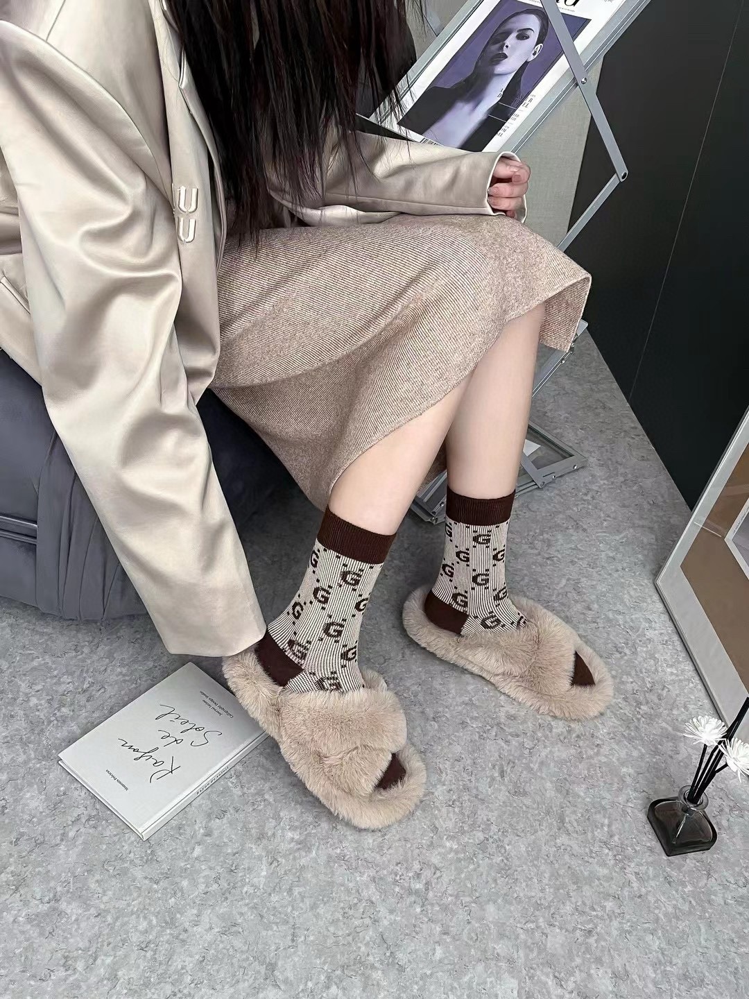 配包装【一盒四双】Gucci古奇高版本 ～好看到爆炸gucci 袜子🔥羊绒袜，超软糯🔥🔥潮人必不能少的g