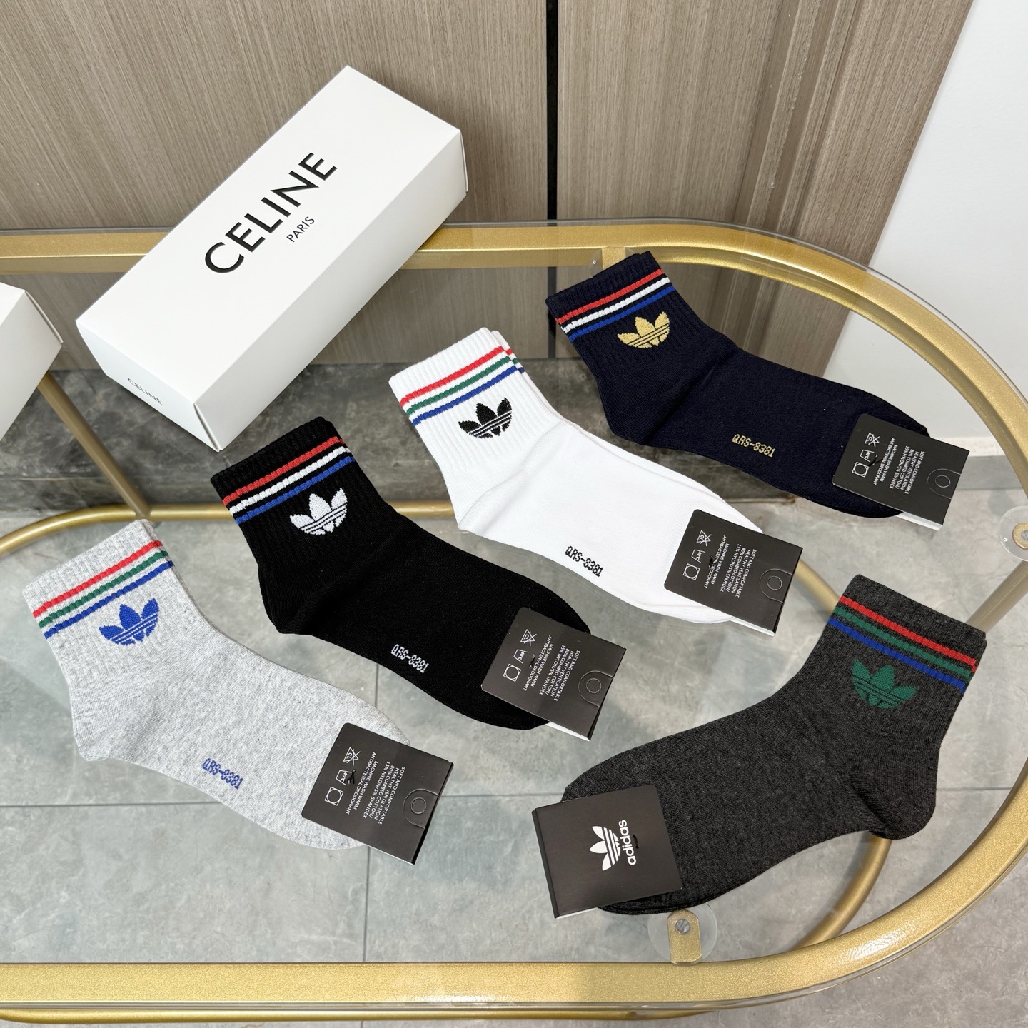 配包装【一盒五双】🌟adidas阿迪达斯🌟高版本 ～好看到爆炸 欧美大牌男款中筒袜🔥🌟潮人必不能少的专柜