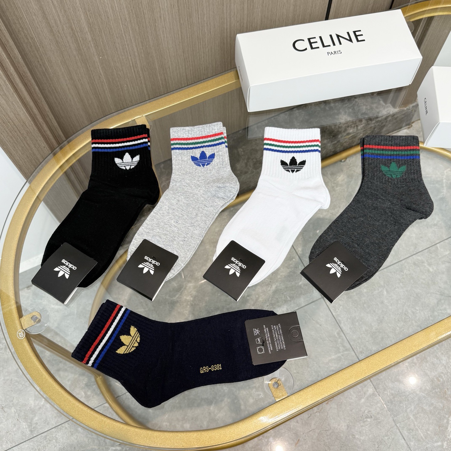 配包装【一盒五双】🌟adidas阿迪达斯🌟高版本 ～好看到爆炸 欧美大牌男款中筒袜🔥🌟潮人必不能少的专柜