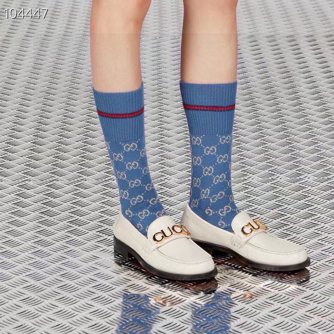 配包装【一盒一双】Gucci · 古奇❗️超级爆款网红袜子❗️G家官网同步针织字母小腿袜，ins明星网红
