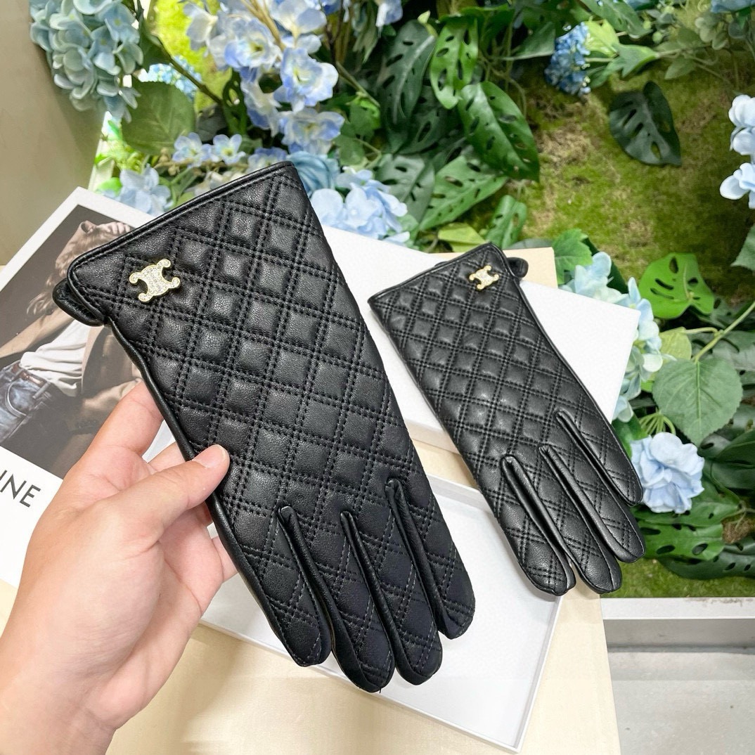 P120 配包装✨新款独家首发‼️触屏手套 CELINE赛琳（原单品质）官网同步女士新款高档羊皮手套🎉🎉女神首选 不可错过💁💁百分百选用进口羊皮 皮质细腻柔软 认准进口羊皮特有手感👏👏羊绒内里保暖更佳 原版定制五金精致👍顶级做工💋💋💋任何细节都不放过💎码数：均码