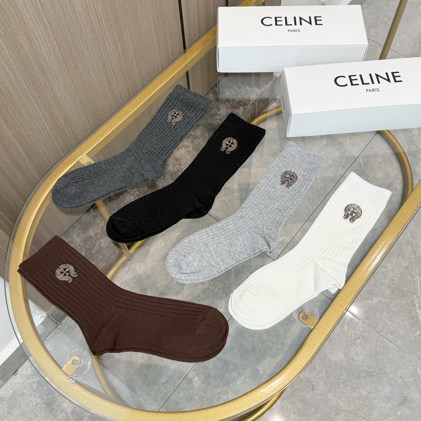 配包装【一盒五双】🌟克罗心 爆款高筒袜🌟高版本 ～好看到爆炸 欧美大牌高筒袜🔥🌟潮人必不能少的专柜代购品