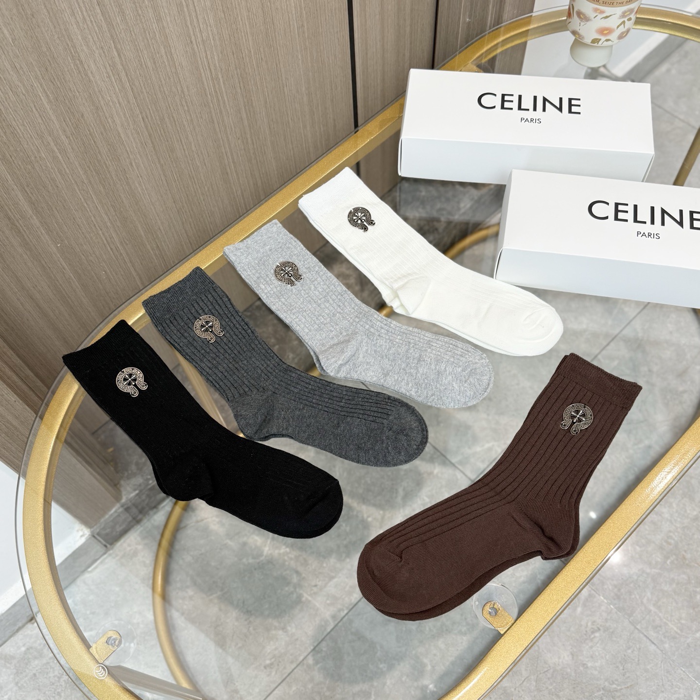 配包装【一盒五双】🌟克罗心 爆款高筒袜🌟高版本 ～好看到爆炸 欧美大牌高筒袜🔥🌟潮人必不能少的专柜代购品