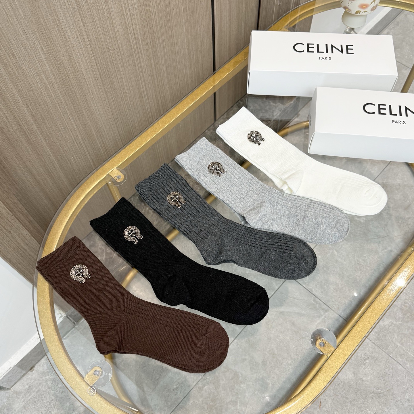 配包装【一盒五双】🌟克罗心 爆款高筒袜🌟高版本 ～好看到爆炸 欧美大牌高筒袜🔥🌟潮人必不能少的专柜代购品