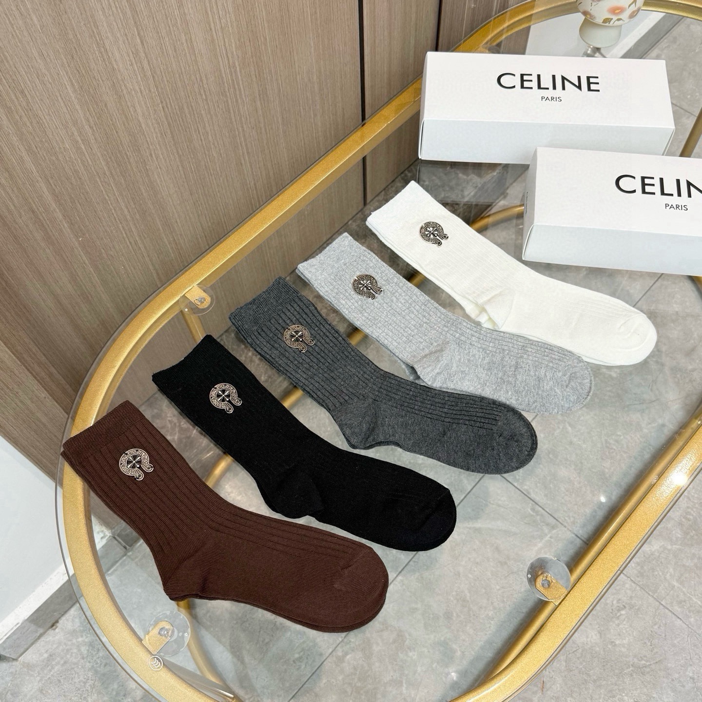 配包装【一盒五双】🌟克罗心 爆款高筒袜🌟高版本 ～好看到爆炸 欧美大牌高筒袜🔥🌟潮人必不能少的专柜代购品