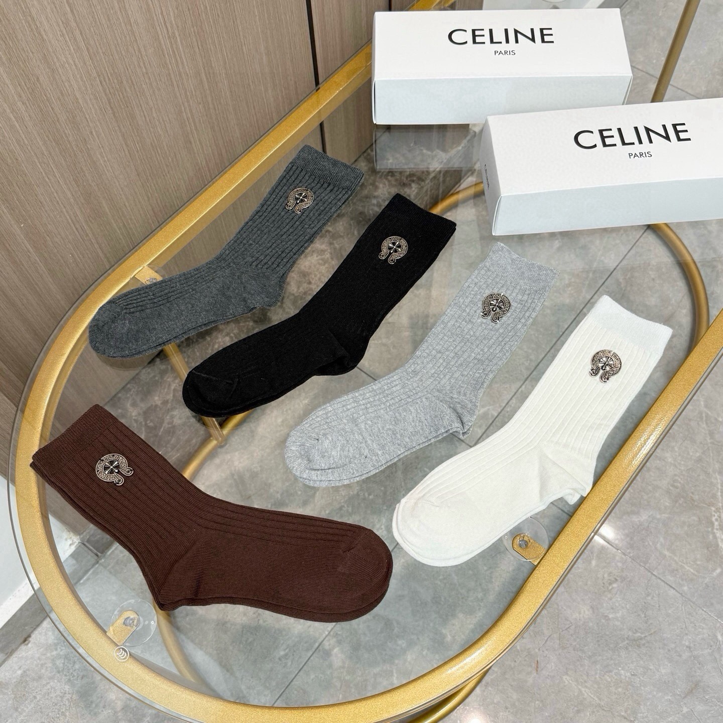 配包装【一盒五双】🌟克罗心 爆款高筒袜🌟高版本 ～好看到爆炸 欧美大牌高筒袜🔥🌟潮人必不能少的专柜代购品