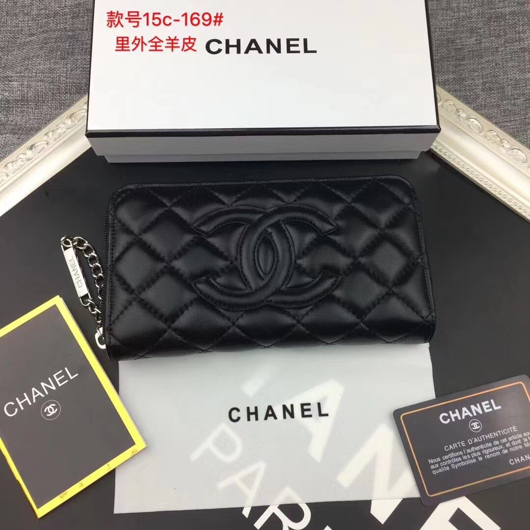 Clon 1: 1
 Chanel Monederos Negro Blanco Piel de oveja