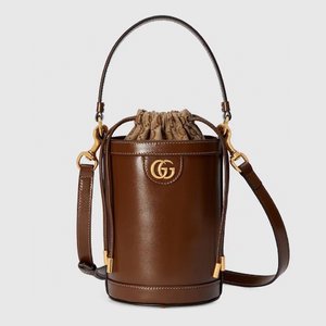 Gucci Ophidia Cheap Bucket Bags Best Replica Brown Gold Mini