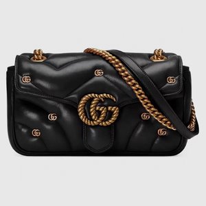 Gucci Marmont Crossbody & Shoulder Bags Black Gold Velvet Chains