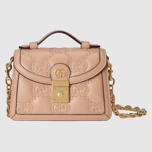 Gucci Bags Handbags Beige Gold Pink Rose Canvas Cotton