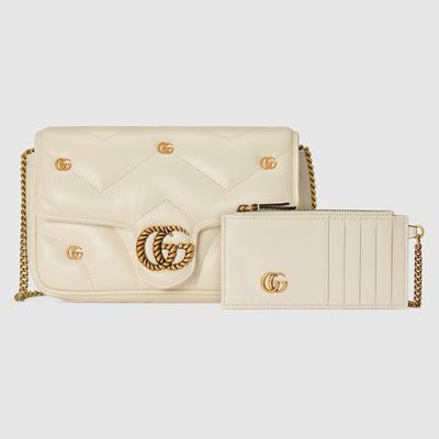 Gucci Marmont Bags Handbags Gold Pink Cotton Fabric Mini