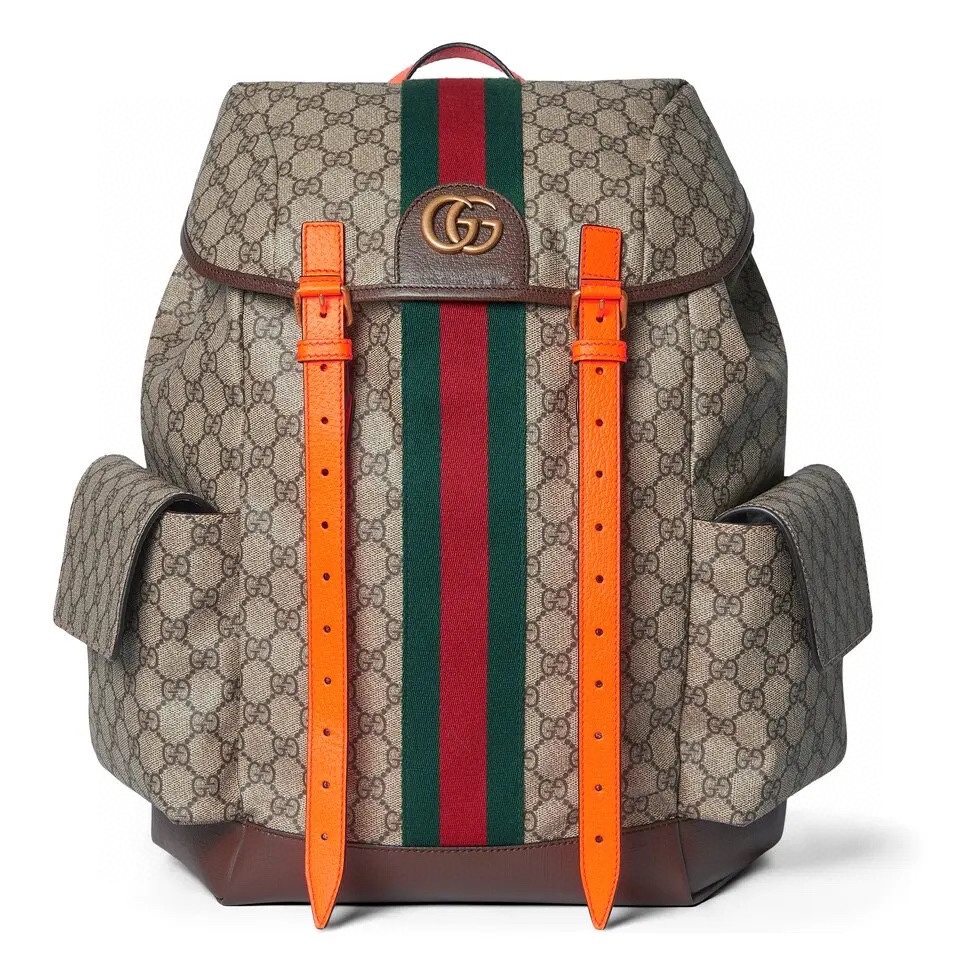 Gucci Ophidia Tassen Rugtassen Beige Zwart Bruin Goud Groen Oranje Rood Canvas Katoen GG Supreme