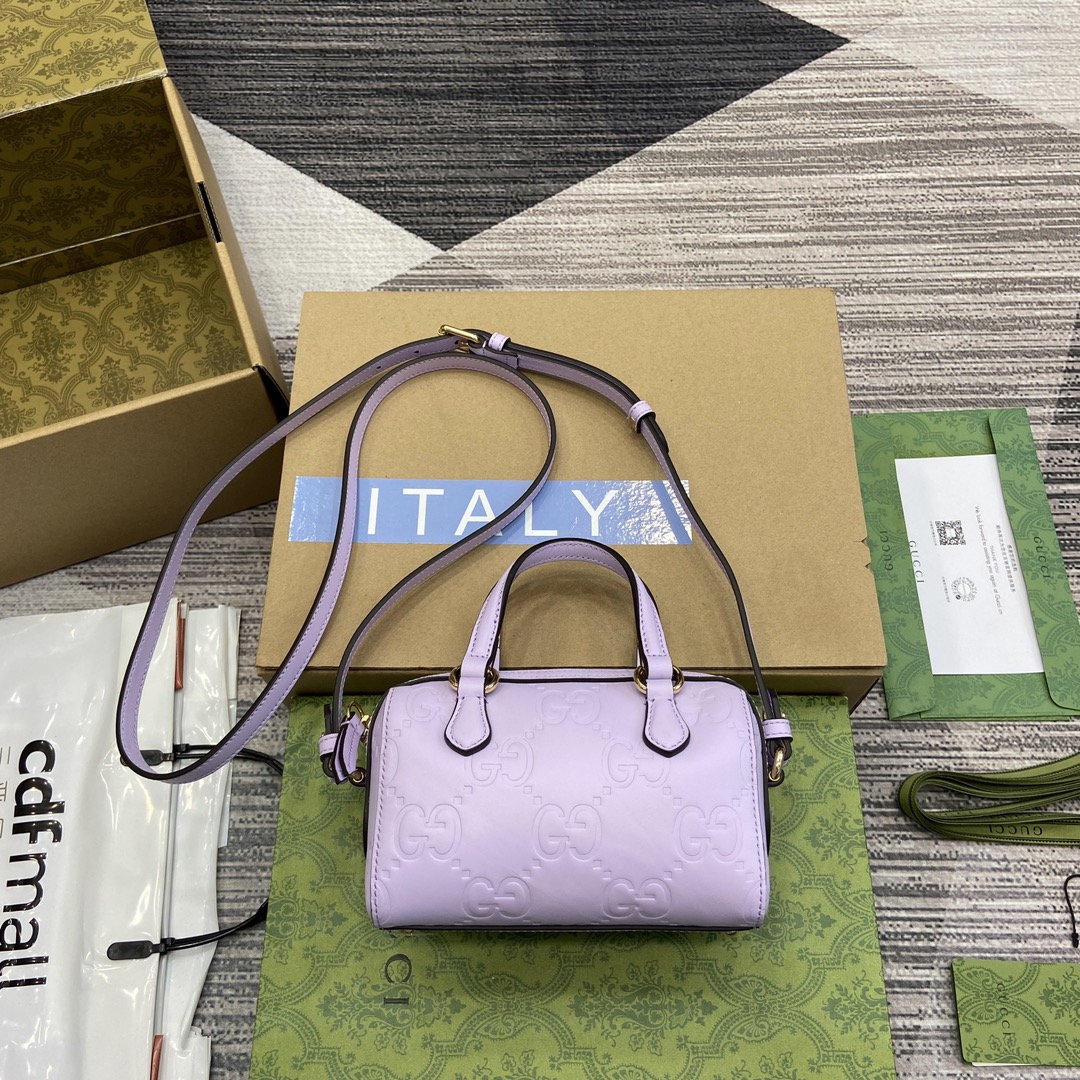 GUCCI GG суперміні сумачка светла-фіялетавая скура маланка здымны рамень