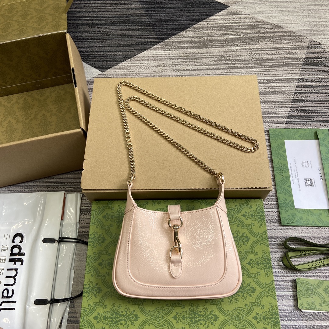 Gucci Handbags Crossbody & Shoulder Bags Gold Pink Patent Leather Fashion Mini