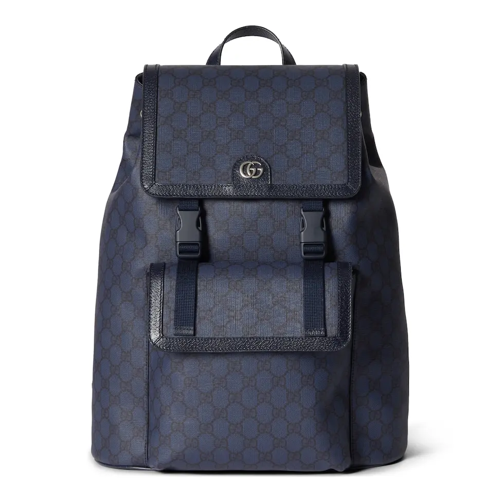 Gucci GG Supreme Mochila Maletín Bolsos cruzados y bandoleras Bolsos de Tote Azul oscuro Plata Hombres Lona Algodón Mini