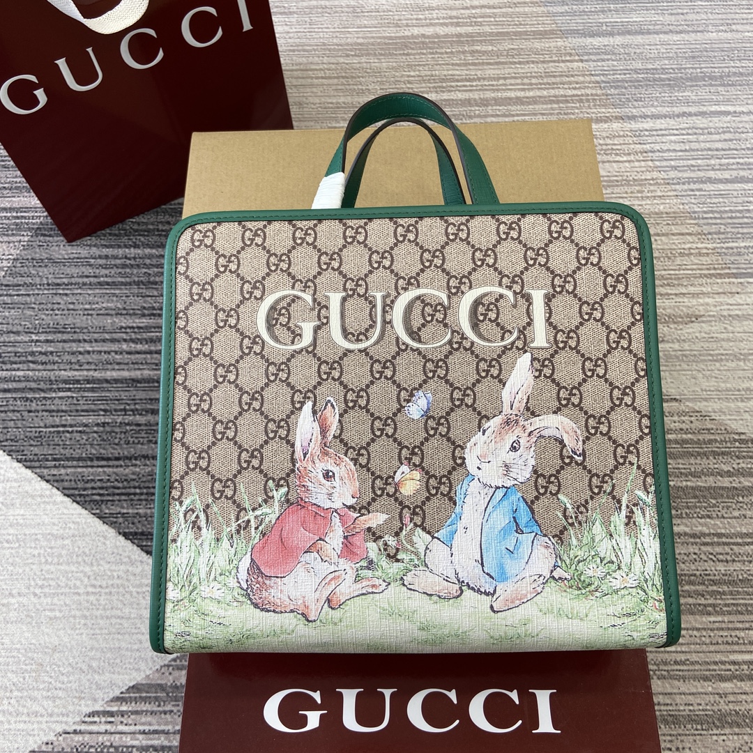 GUCCI 儿童 托特包 GG Supreme帆布 花朵印花