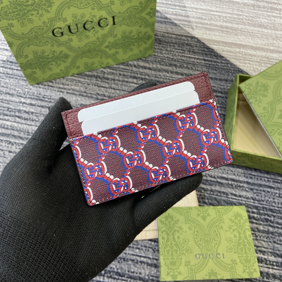 [Gucci Wallets]Decoration of GGShadow Card Holder Classic letter intertwined p