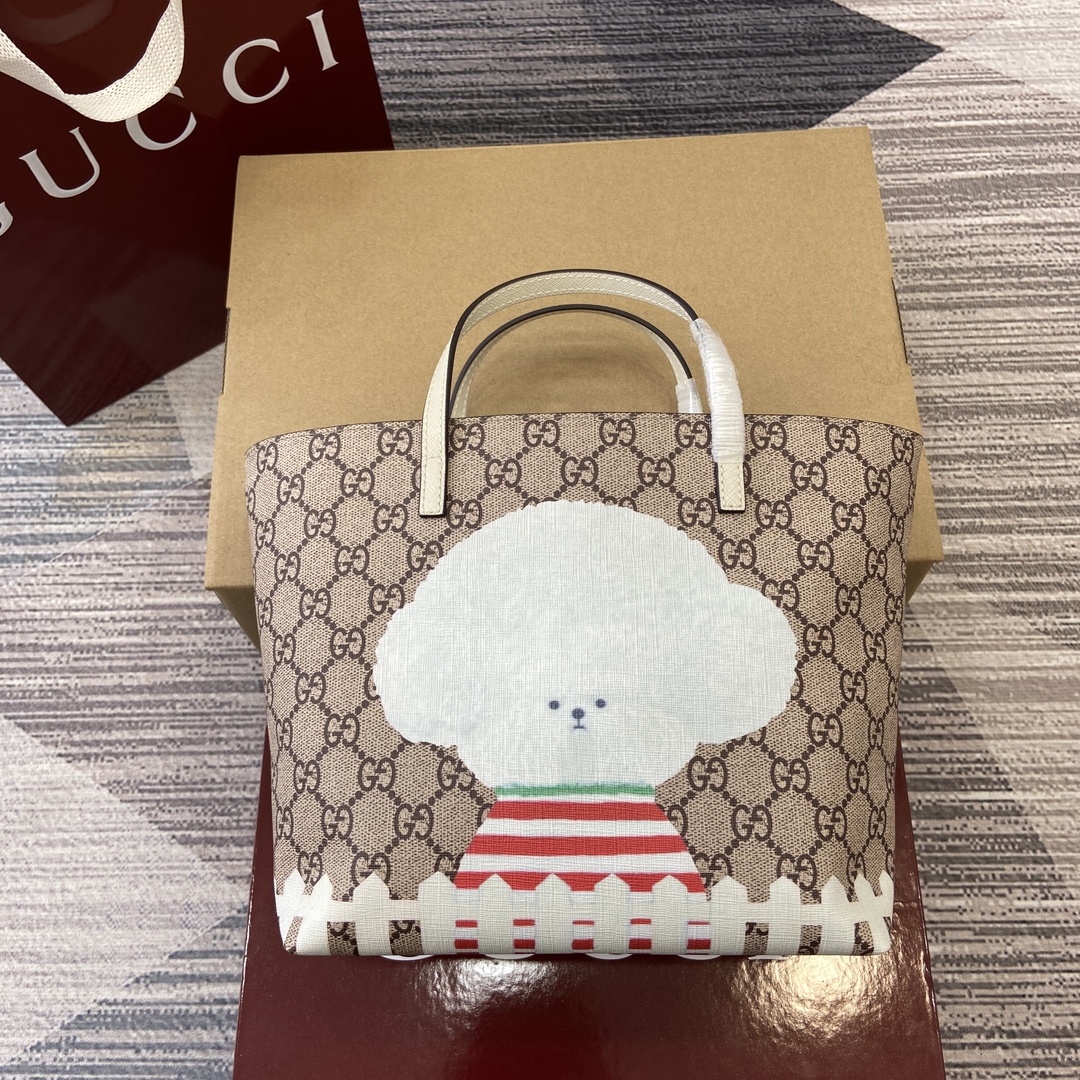 GUCCI детская сумка PVC с принтом белая ручная сумка