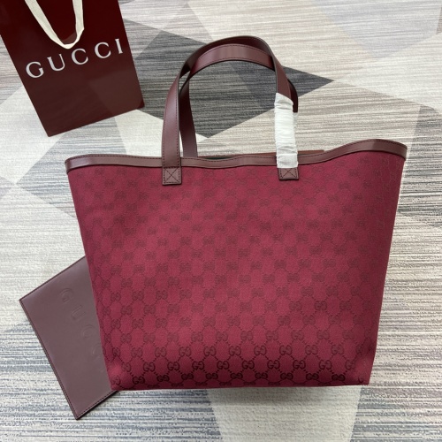 Gucci Totissima Medium Tote Bag in Red Original Leather, 30 x 28 x 26 cm