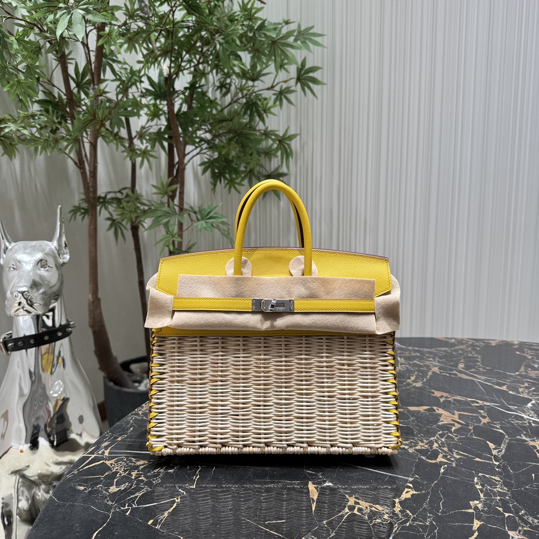 Hermès Rare summer models arrive Birkin 25 picnic Platinum 25 picnic bag