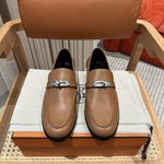 Best Fake
 Hermes Kelly Shoes Loafers Calfskin Cowhide Genuine Leather Fashion Casual
