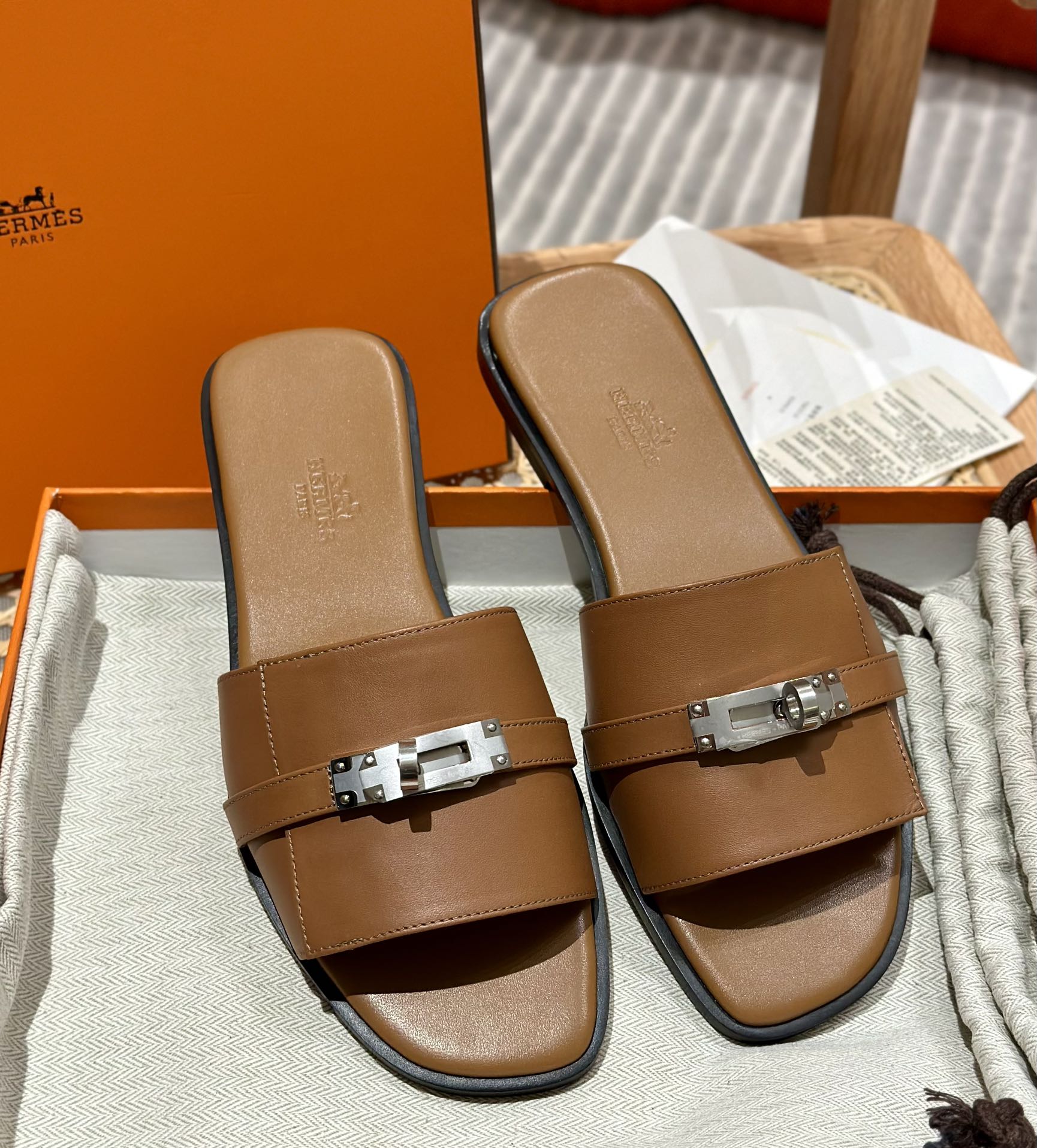 Hermes Kelly Copy
 Shoes Slippers Genuine Leather Spring/Summer Collection