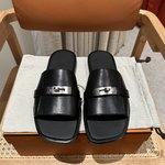 Hermes Kelly Shoes Slippers Unisex Women Men Genuine Leather