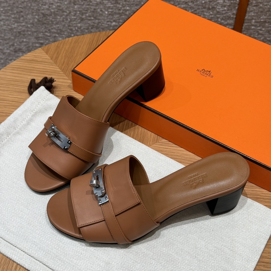 Hermes Kelly Perfect
 Shoes Slippers Genuine Leather Spring/Summer Collection
