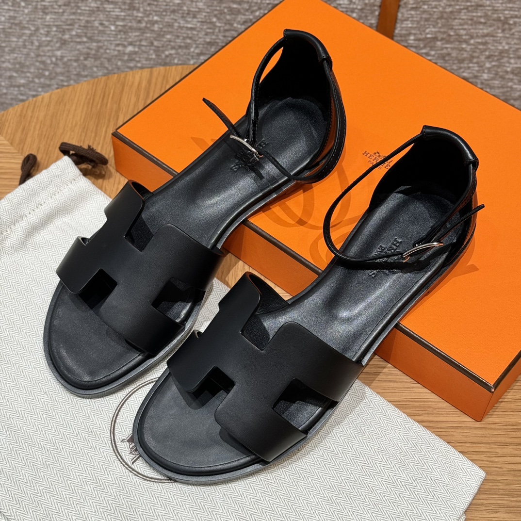 HERMES Santorini Sandals One-Strap Slippers Women's Spring/Autumn Fashion Classic