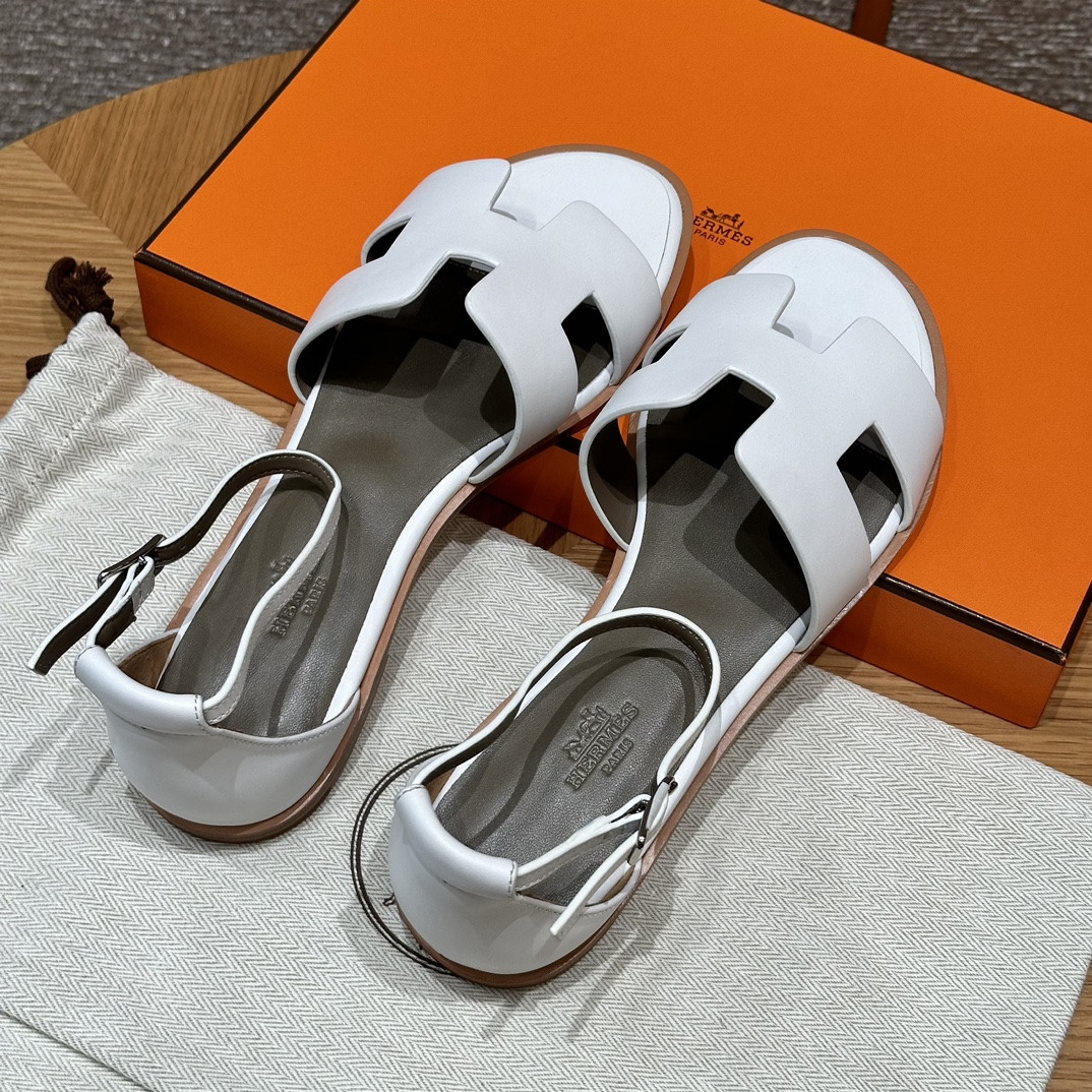 HERMES Santorini Sandals One-Strap Slippers Women's Spring/Autumn Fashion Classic