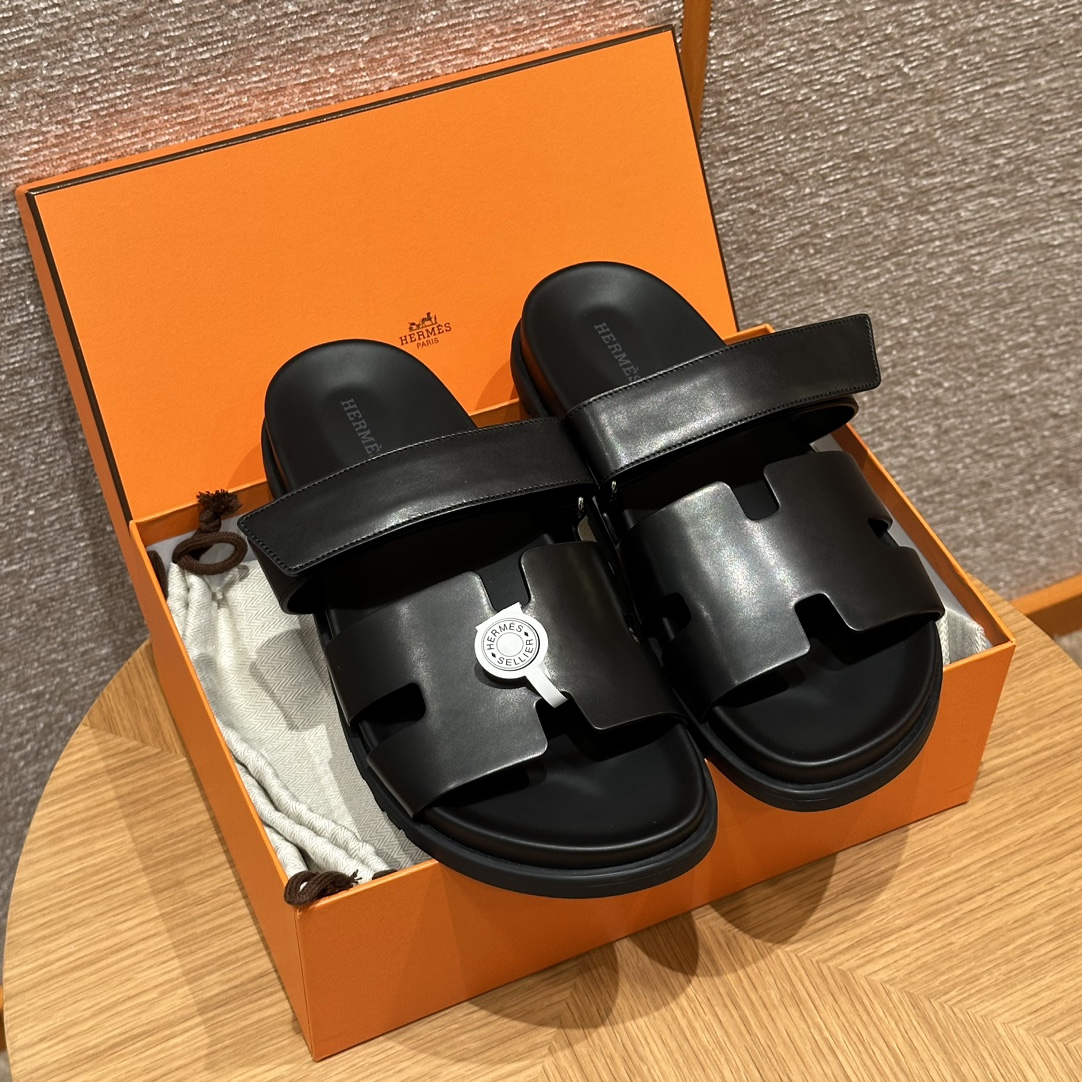에르메스 시프레 램스킨 블랙 샌들 레플리카 8321