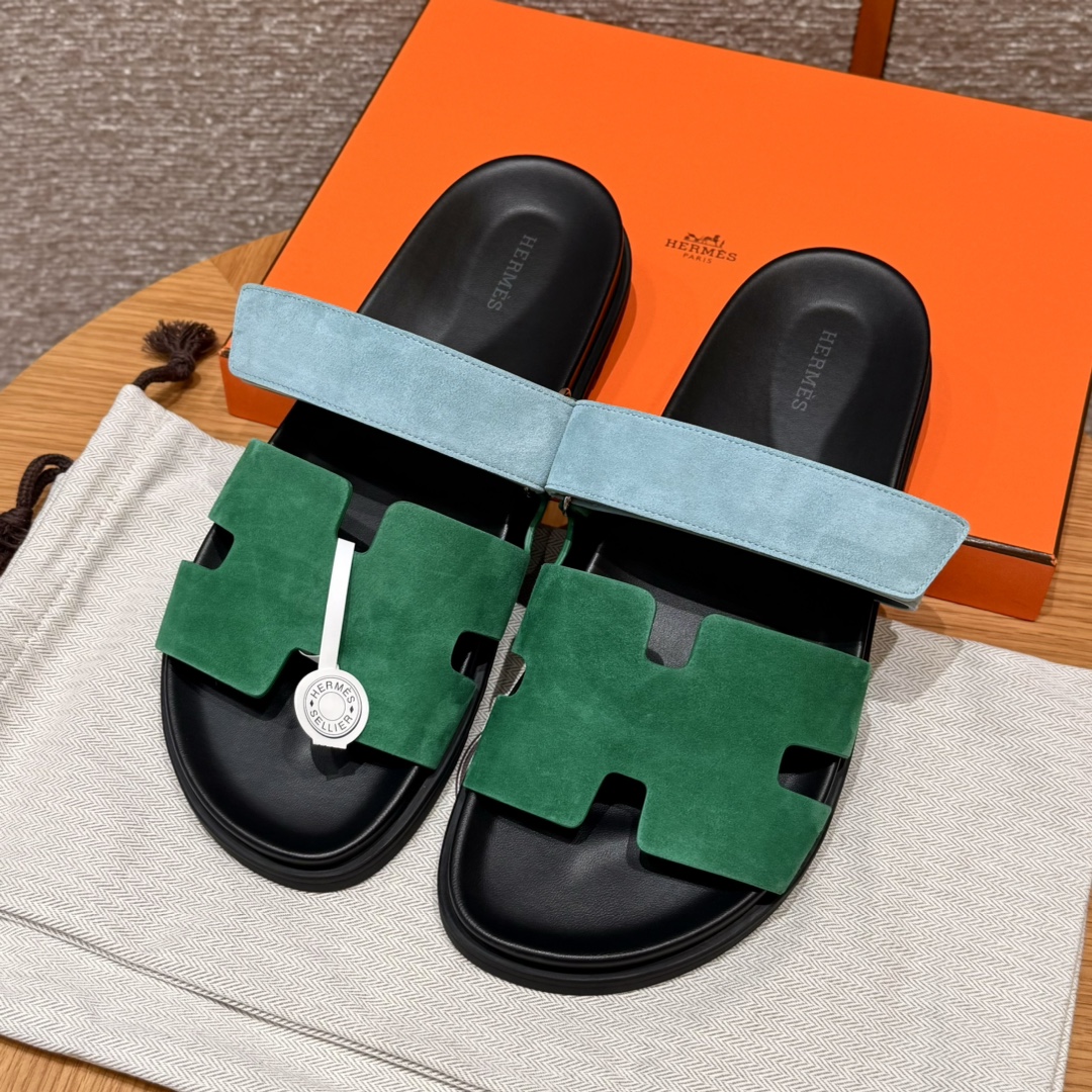 에르메스 시프레 블루 그린 샌들 레플리카 8400