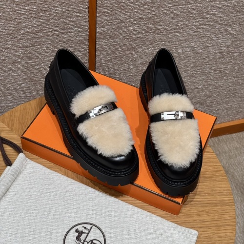 Icone Loafer: Black Calfskin Leather Shoes with Shearling and Sliver Hardware 1 Icone Loafer: Black Calfskin Leather Shoes with Shearling and Sliver Hardware