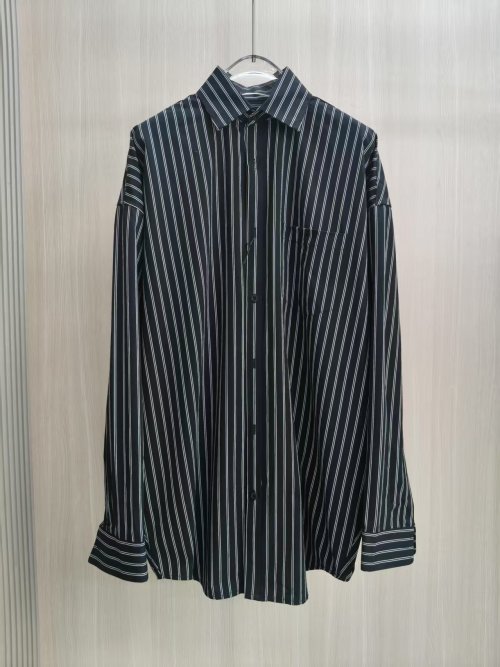 Striped Cotton Long Sleeve Shirt with Button-Down Collar for Men 1 Striped Cotton Long Sleeve Shirt with Button-Down Collar for Men