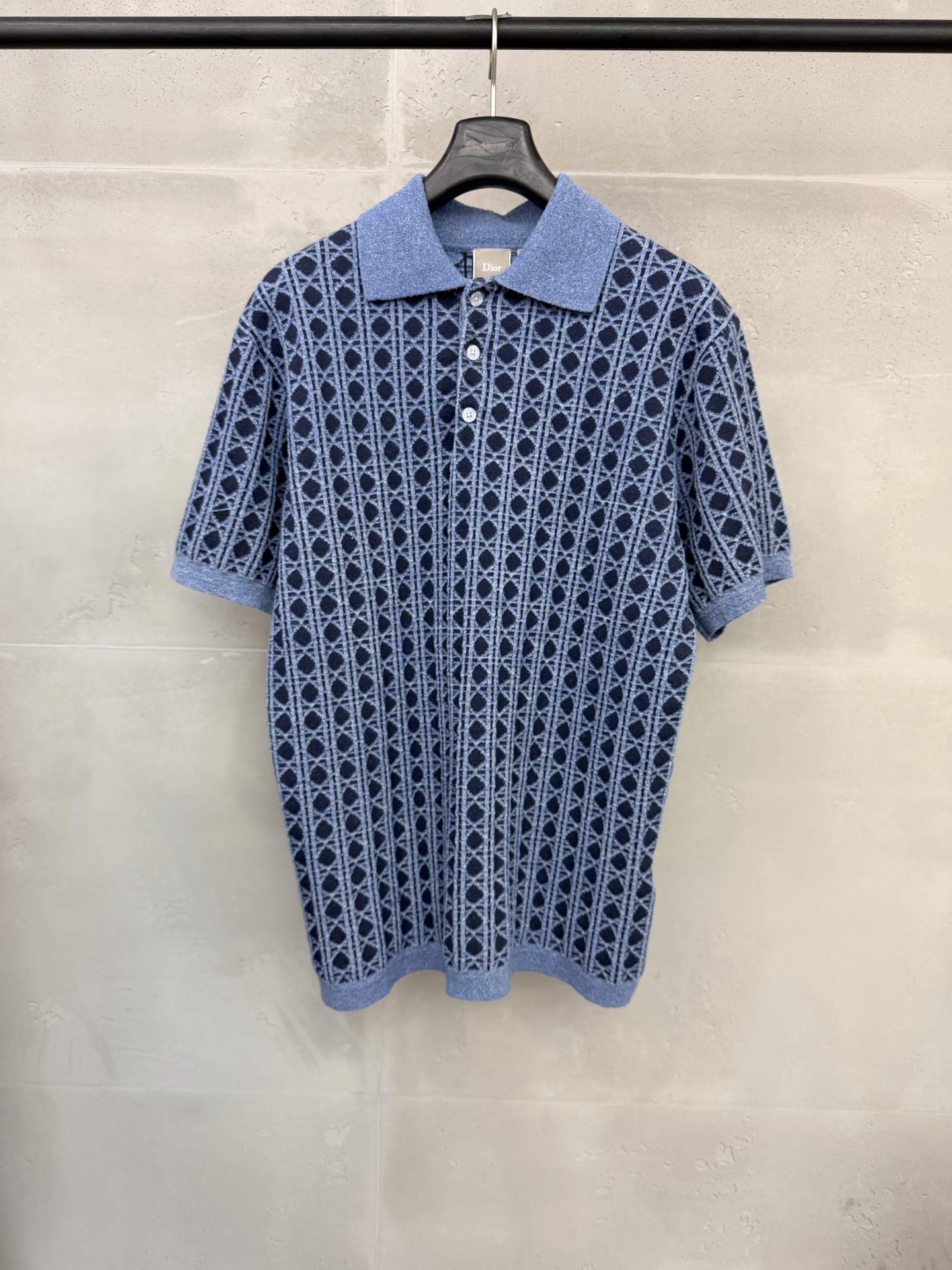 Dior Geometric Knit Polo Shirt