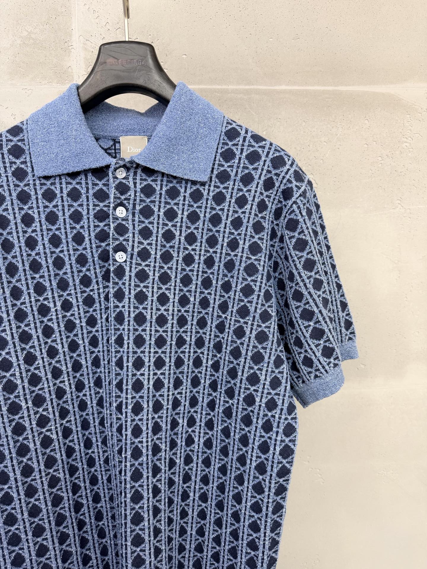 Dior Geometric Knit Polo Shirt