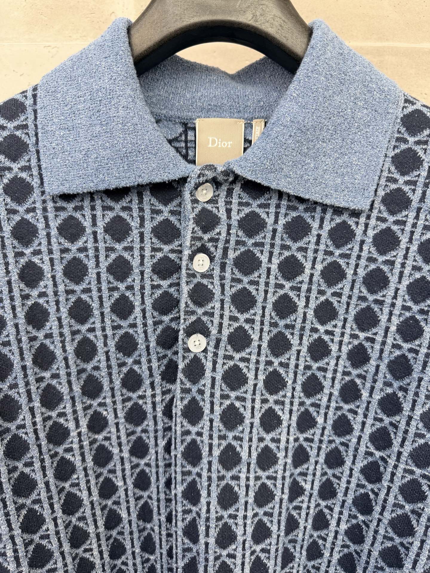 Dior Geometric Knit Polo Shirt