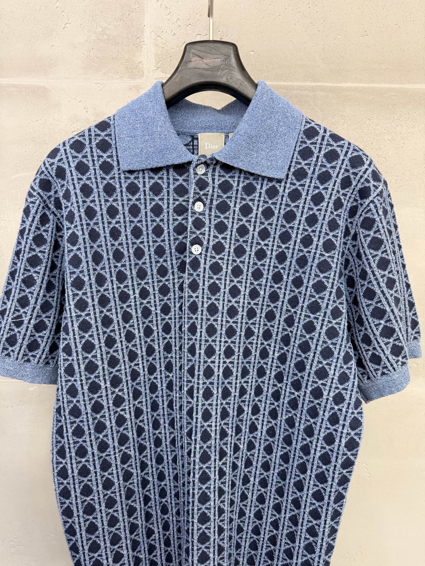 Dior Geometric Knit Polo Shirt