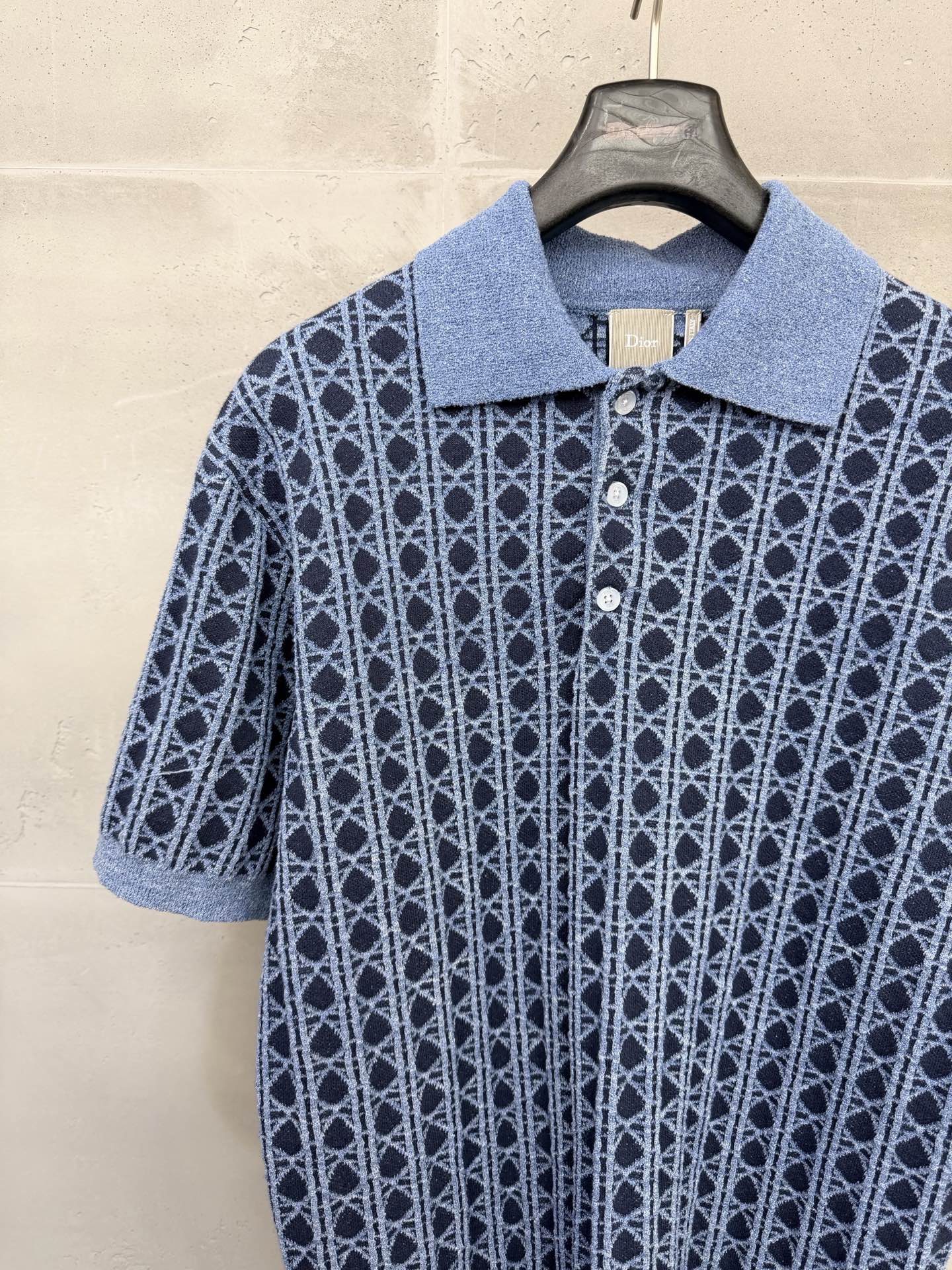 Dior Geometric Knit Polo Shirt