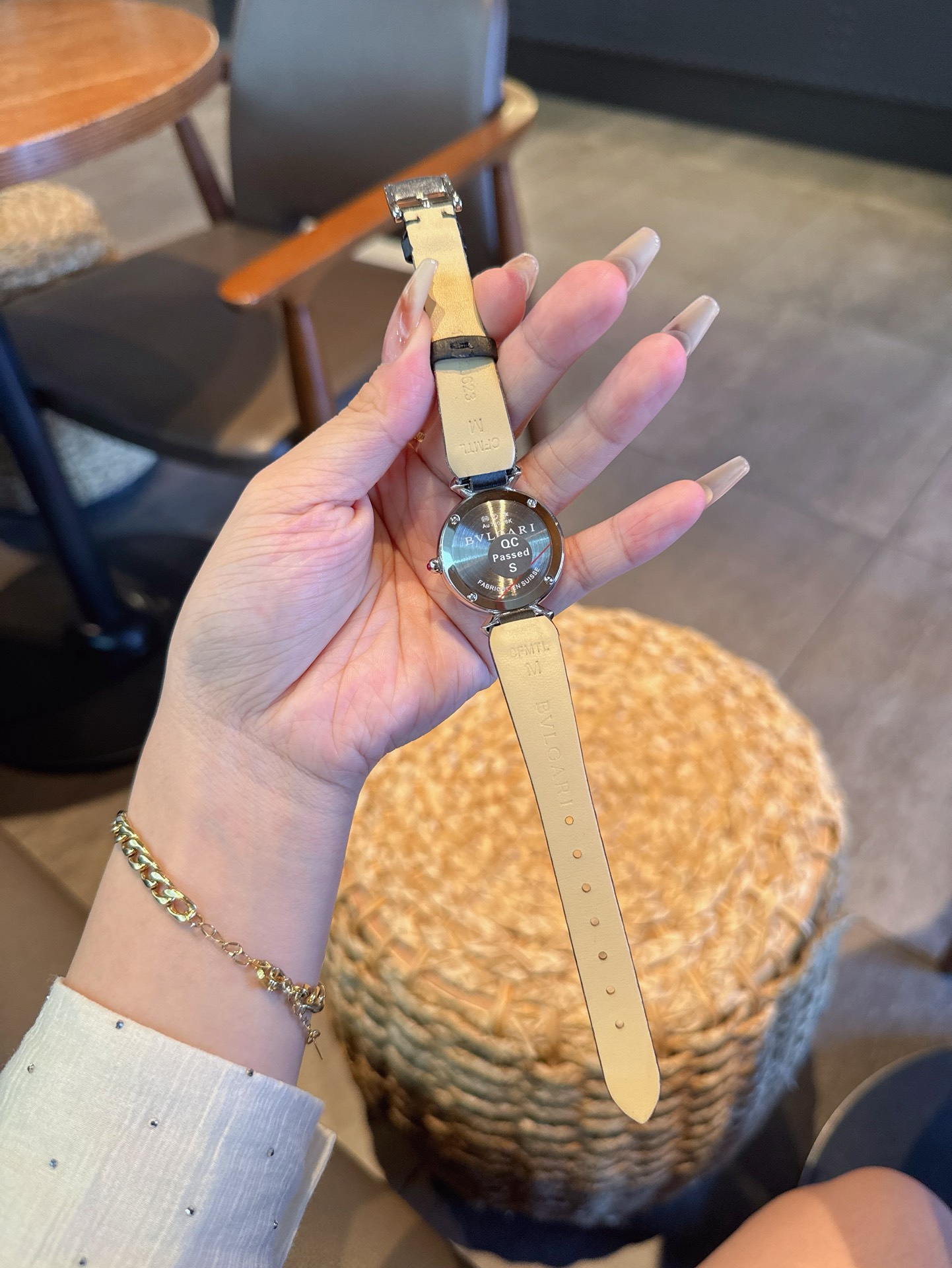 Bvlgari Serpenti silver case and diamond bezel, black dial, blue strap 35mm Women's Quartz