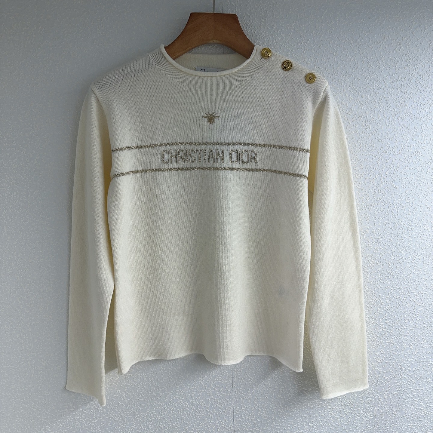 NO:621787,D family* round neck little bee embroidered pullover sweater SML, dior, alexander wang19860909D家*圆领小蜜蜂刺绣套头针织衫SML,,dior,alexander wang,Women's clothing