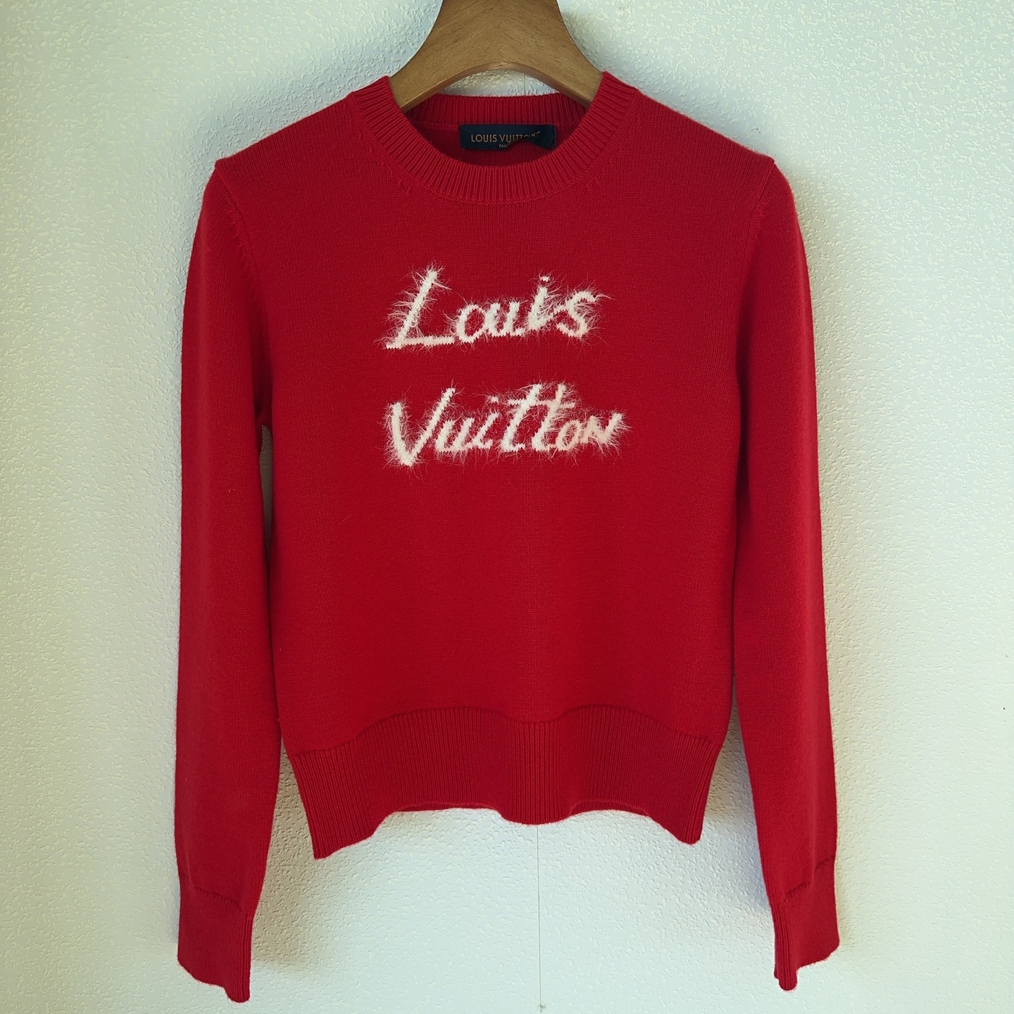 NO:696921,L's* contrasting logo letter jacquard pullover sweater SML,, louis vuitton,19860909L家*撞色logo字母提花套头针织衫SML,,louis vuitton,,Women's clothing