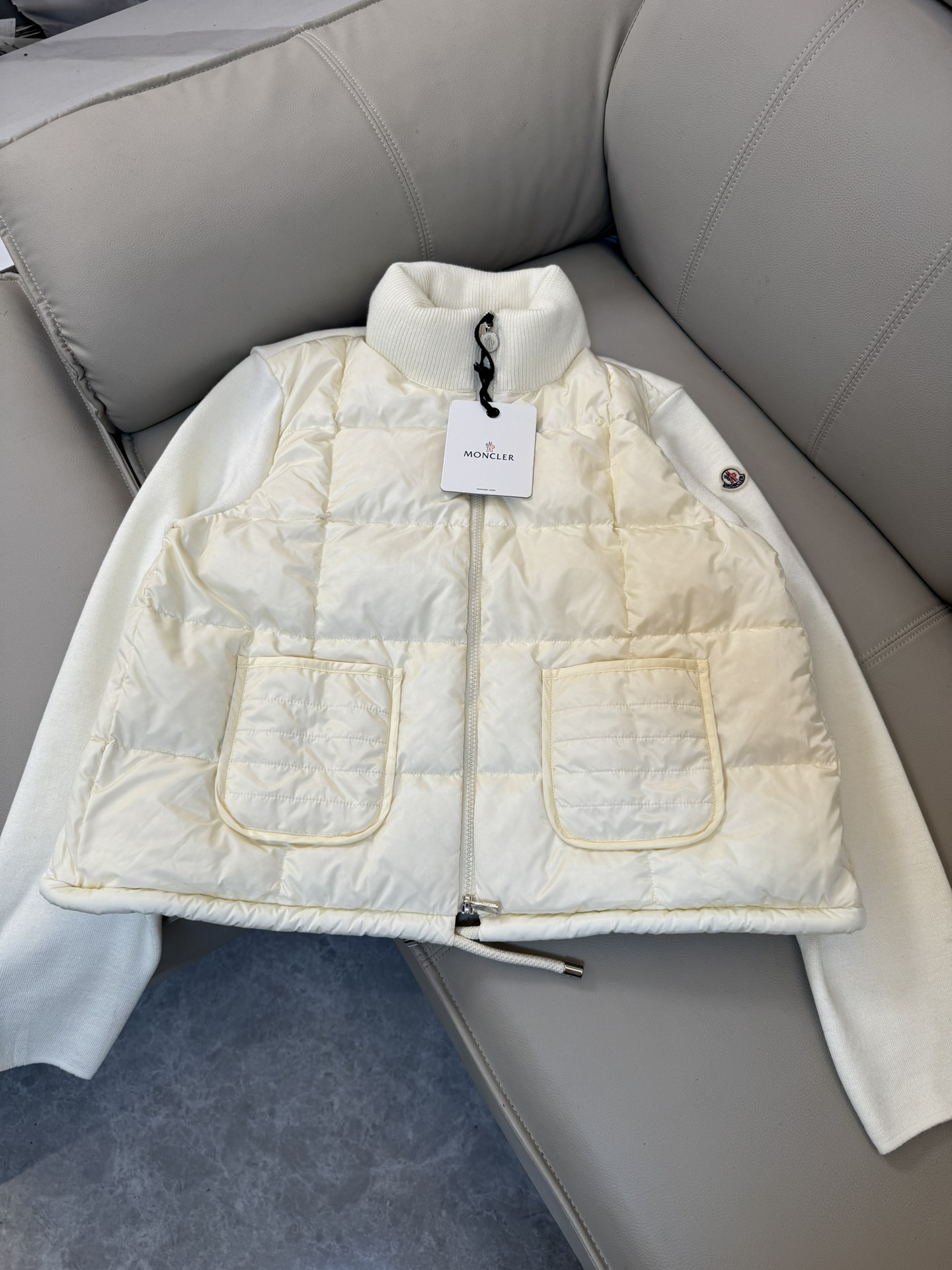 Moncler Clothing Down Jacket Fashion Designer
 Black White Splicing Knitting Wool Winter Collection