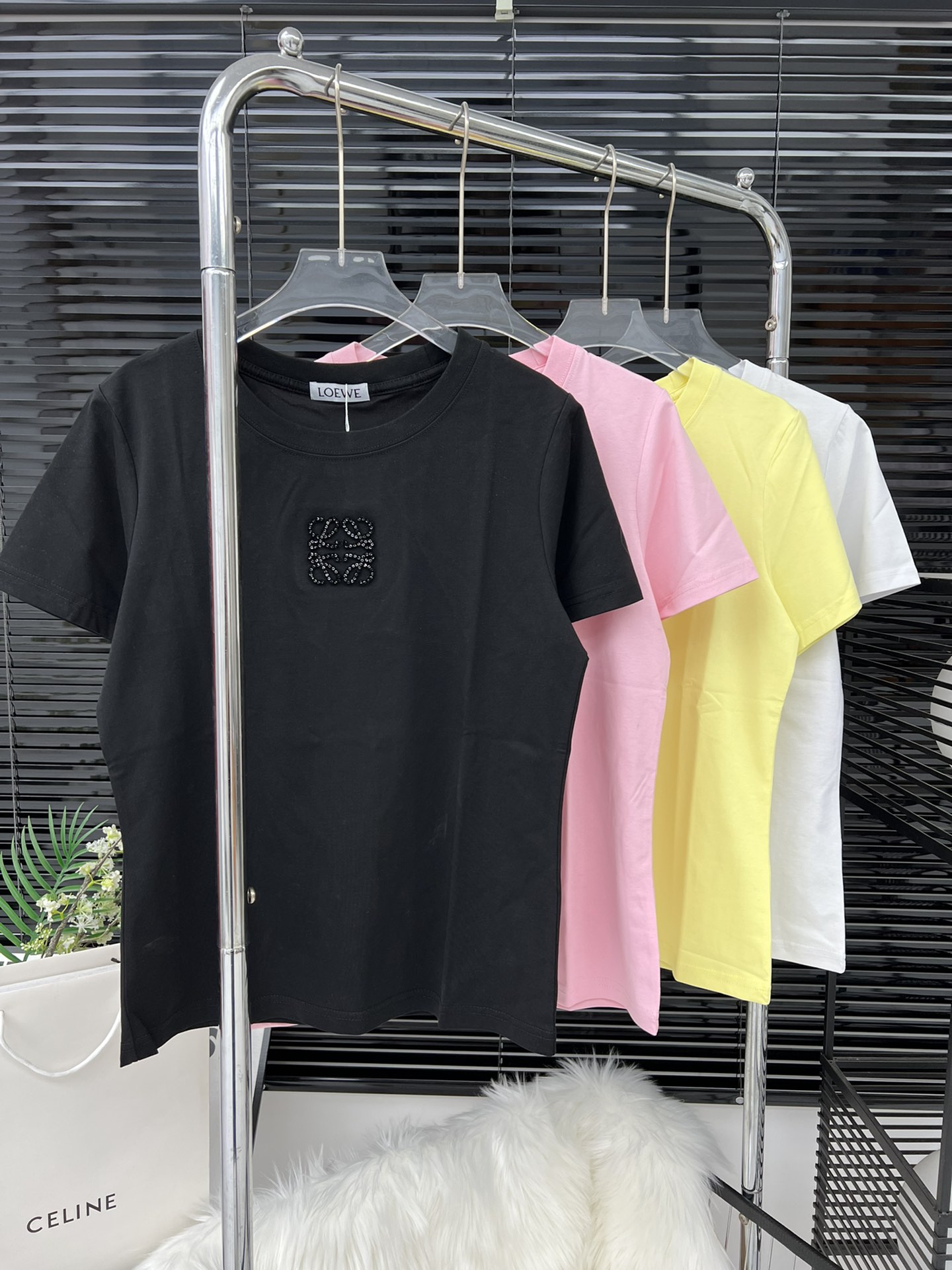 Loewe Clothing T-Shirt Embroidery Cotton Spring/Summer Collection Short Sleeve