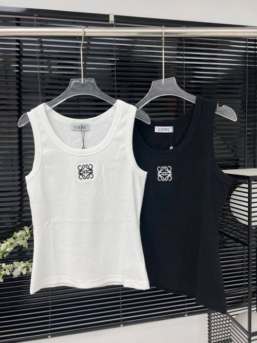 Loewe Inspired Embroidered Ribbed Tank Top, Summer Essential 1 Loewe Inspired Embroidered Ribbed Tank Top, Summer Essential