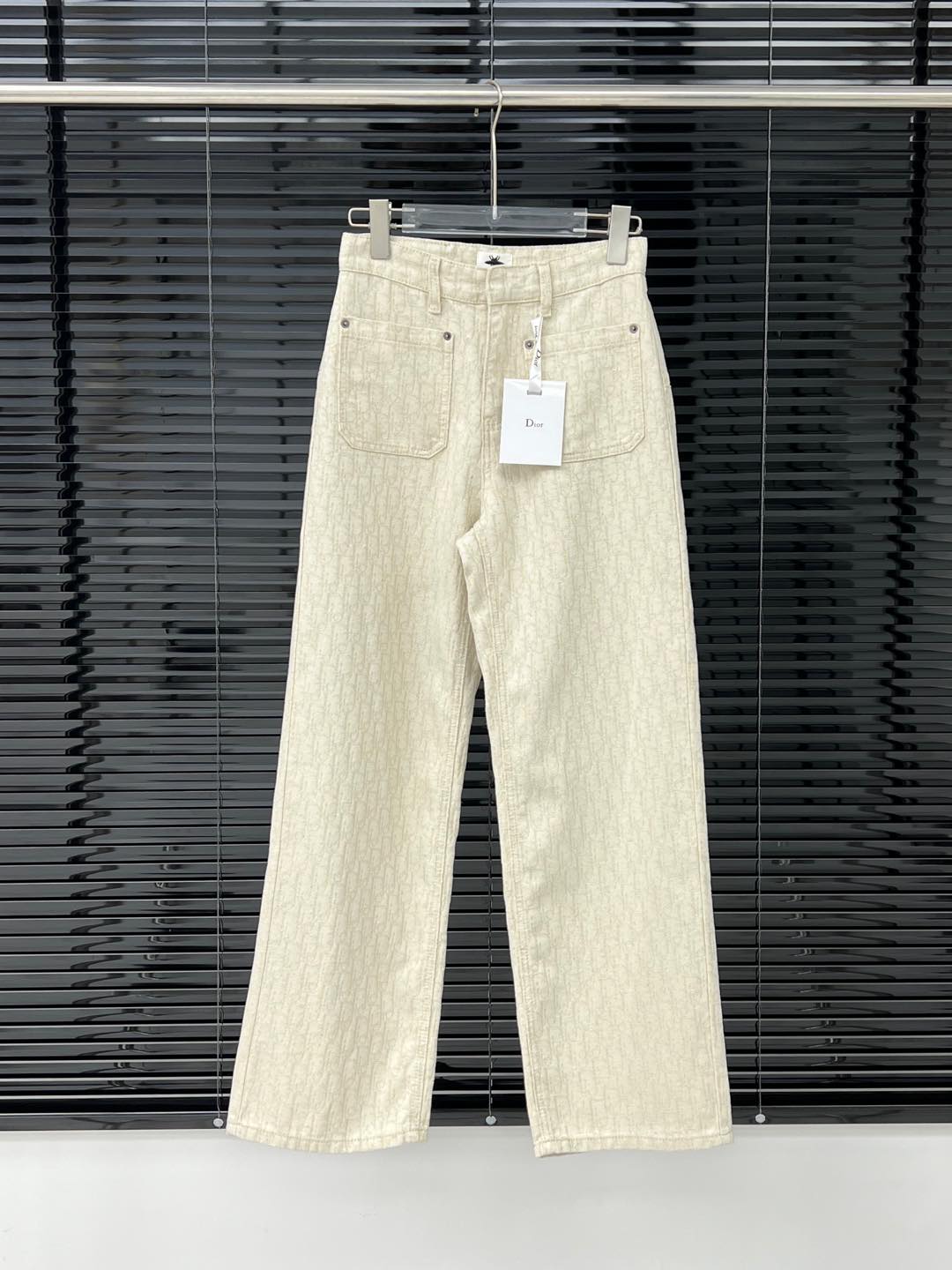 【25🆕新品上新🛒】💥💥💥Dio*米白色满印暗纹直筒长裤...