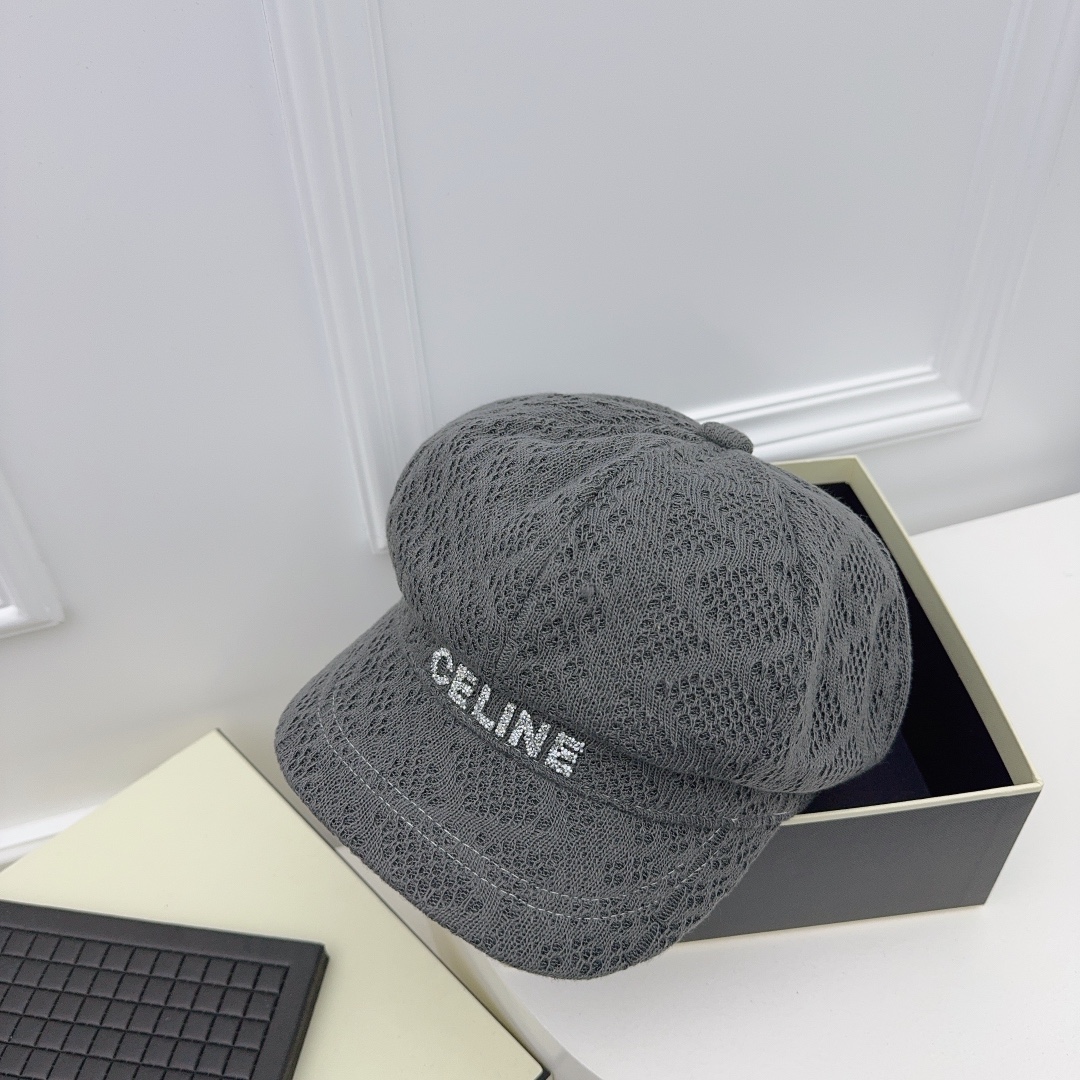 CELINE🩶 Nuevo, imprescindible para el atuendo desde principios de otoño hasta finales de otoño ✓ Gorro octogonal suave…