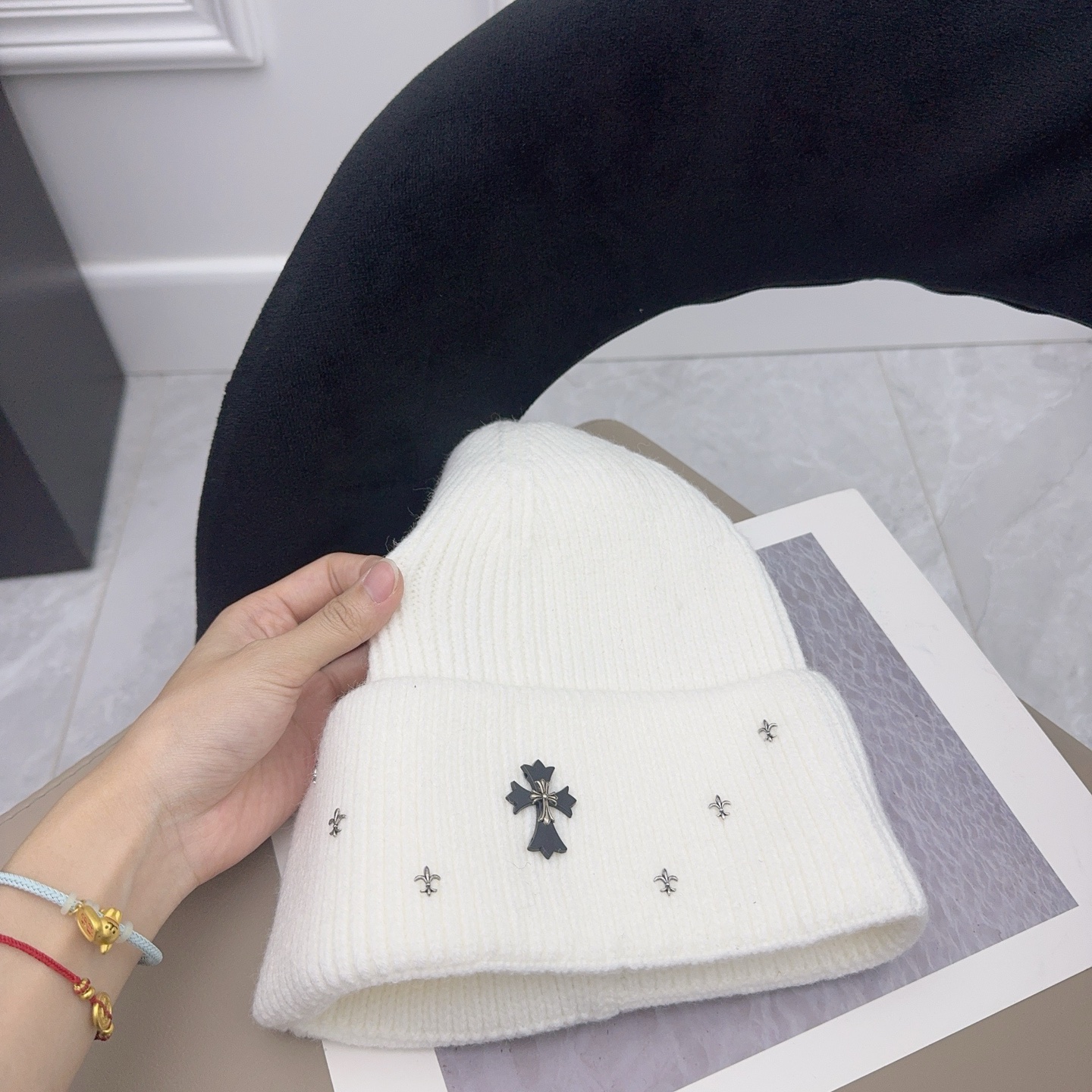 NO:587779,Crow Heart Heavy Industry Beanie is new!  High quality super elastic hat, bucket hat, baseball cap, knitted hat, hat, chrome hearts, espadrilles, hats19860909克罗心 重工毛线帽上新！ 高品质 超强弹力帽子渔夫帽棒球帽针织帽,帽子,chrome hearts,espadrilles,hats,hat